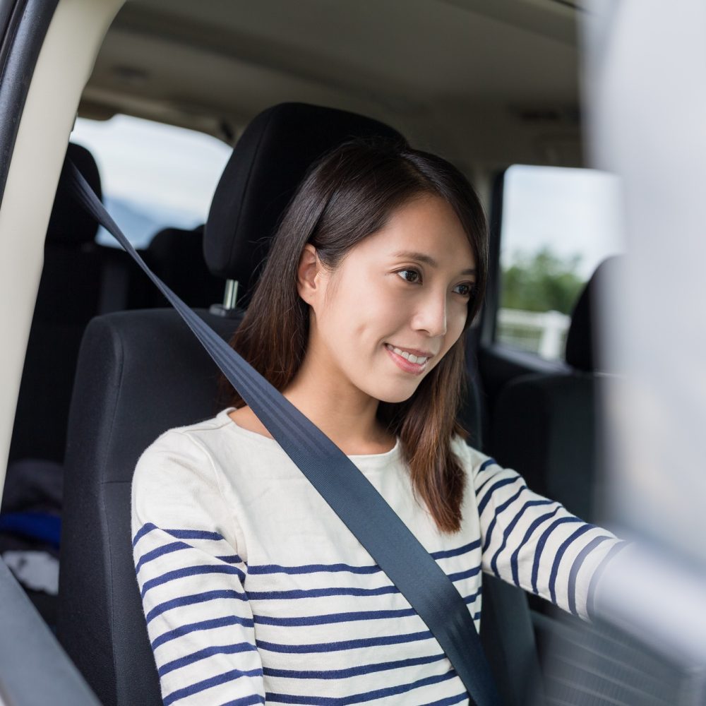 Woman driving a car